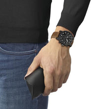 Load image into Gallery viewer, Tissot Supersport Chrono Black Dial Brown Leather Strap Watch for Men - T125.617.36.051.01