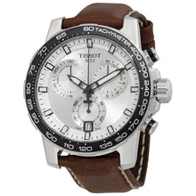 Load image into Gallery viewer, Tissot Supersport Chrono Silver Dial Brown Leather Strap Watch for Men - T125.617.16.031.00