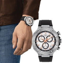 Load image into Gallery viewer, Tissot T Race Chronograph White Dial Black Rubber Strap Watch For Men - T141.417.17.011.00