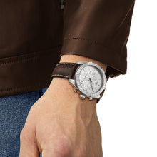 Load image into Gallery viewer, Tissot PR 100 Sport Quartz Chronograph Silver Dial Brown Leather Strap Watch For Men - T101.617.16.031.00
