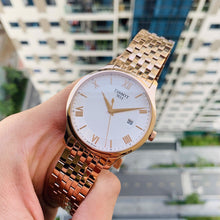 Load image into Gallery viewer, Tissot T Classic Tradition White Dial Rose Gold Steel Strap Watch For Women - T063.610.33.038.00