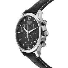 Load image into Gallery viewer, Tissot T Classic Tradition Chronograph Black Dial Black Leather Strap Watch For Men - T063.617.16.057.00