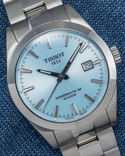 Load image into Gallery viewer, Tissot Gentleman Powermatic 80 Silicium Ice Blue Silver Steel Strap Watch For Men - T127.407.11.351.00