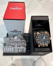 Load image into Gallery viewer, Tissot Supersport Chrono Black Dial Black Leather Strap Watch for Men - T125.617.36.051.00