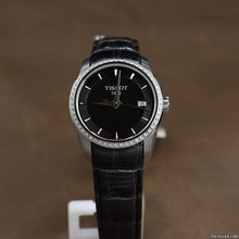 Load image into Gallery viewer, Tissot T Trend Couturier Diamonds Black Dial Black Leather Strap Watch for Women - T035.210.66.051.00