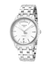 Load image into Gallery viewer, Tissot T Classic Automatic III Day Date White Dial Silver Steel Strap Watch for Men - T065.930.11.031.00