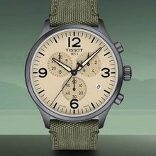 Load image into Gallery viewer, Tissot T Sport Chrono XL Beige Dial Green Nylon Strap Watch for Men - T116.617.37.267.00