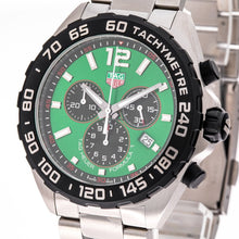 Load image into Gallery viewer, Tag Heuer Formula 1  Chronograph Green Dial Silver Steel Strap Watch for Men - CAZ101AP.BA0842