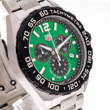 Load image into Gallery viewer, Tag Heuer Formula 1  Chronograph Green Dial Silver Steel Strap Watch for Men - CAZ101AP.BA0842