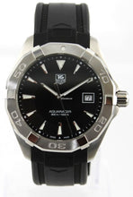 Load image into Gallery viewer, Tag Heuer Aquaracer Quartz Black Dial Black Rubber Strap Watch for Men - WAY1110.FT8021