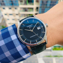 Load image into Gallery viewer, Tissot T Classic Luxury Powermatic 80 Black Dial Black Leather Strap Watch For Men - T086.408.16.051.00