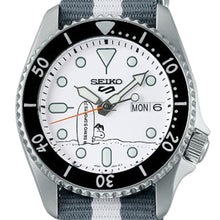 Load image into Gallery viewer, Seiko 5 Sports x Peanuts Surfboard Snoopy Limited Edition White Dial Two Tone NATO Strap Watch For Men - SRPK25K1