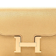 Load image into Gallery viewer, Metallic Chevre Chamkilight Constance Slim Wallet Dore