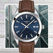 Load image into Gallery viewer, Tissot Gentleman Blue Dial Brown Leather Strap Watch For Men - T127.410.16.041.00