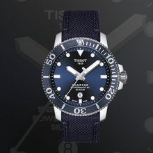 Load image into Gallery viewer, Tissot Seastar 1000 Powermatic 80 Silicium Blue Dial Blue Nylon Strap Watch For Men - T120.407.17.041.01