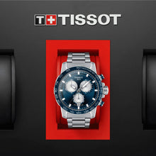 Load image into Gallery viewer, Tissot Supersport Chrono Blue Dial Silver Steel Strap Watch For Men - T125.617.11.041.00