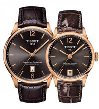Load image into Gallery viewer, Tissot T Classic Chemin Des Tourelles Powermatic 80 Brown Dial Brown Leather Strap Watch for Men - T099.407.36.447.00