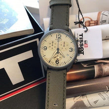 Load image into Gallery viewer, Tissot T Sport Chrono XL Beige Dial Green Nylon Strap Watch for Men - T116.617.37.267.00