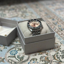 Load image into Gallery viewer, Seiko 5 Sports GMT Thong Sia Limited Edition Brown Dial Silver Steel Strap Watch for Men - SSK043K1