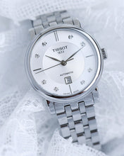 Load image into Gallery viewer, Tissot Carson Premium Automatic Lady Diamonds Silver Dial Silver Steel Strap Watch for Women - T122.207.11.036.00