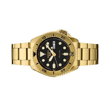 Load image into Gallery viewer, Seiko 5 Sports Automatic Black Dial Gold Steel Strap Watch For Men - SRPK18
