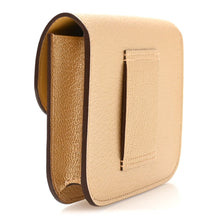 Load image into Gallery viewer, Metallic Chevre Chamkilight Constance Slim Wallet Dore