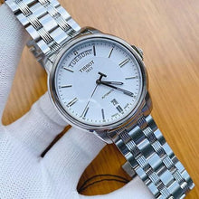 Load image into Gallery viewer, Tissot T Classic Automatic III Day Date White Dial Silver Steel Strap Watch for Men - T065.930.11.031.00
