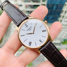 Load image into Gallery viewer, Tissot Tradition 5.5 White Dial Brown Leather Strap Watch for Men - T063.409.36.018.00