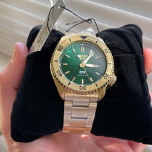 Load image into Gallery viewer, Seiko 5 Sports HUF Limited Edition Green Dial Gold Steel Strap Watch For Men - SRPJ20