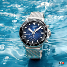 Load image into Gallery viewer, Tissot Seastar 1000 Chronograph Blue Dial Silver Mesh Bracelet Watch For Men - T120.417.11.041.02