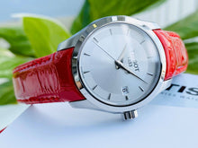 Load image into Gallery viewer, Tissot Couturier Lady Silver Dial Red Leather Strap Watch for Women - T035.210.16.031.01