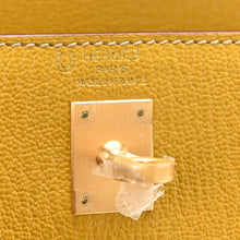 Load image into Gallery viewer, Chevre Mysore Horseshoe Kelly Sellier 25 Jaune Ambre Bleu Glacier