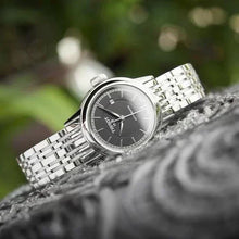 Load image into Gallery viewer, Tissot Carson Automatic Black Dial Silver Steel Strap Watch For Women - T085.207.11.051.00
