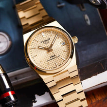 Load image into Gallery viewer, Tissot PRX Powermatic 80 Gold Dial Gold Steel Strap Watch for Men - T137.207.33.021.00