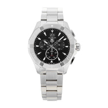 Load image into Gallery viewer, Tag Heuer Aquaracer Chronograph Black Dial Silver Steel Strap Watch for Men - CAY1110.BA0927