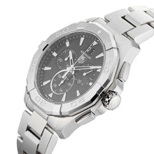 Load image into Gallery viewer, Tag Heuer Aquaracer Chronograph Black Dial Silver Steel Strap Watch for Men - CAY1110.BA0927