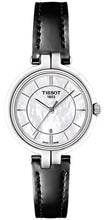 Load image into Gallery viewer, Tissot T Lady Flamingo Mother of Pearl White Dial Black Leather Strap Watch for Women - T094.210.16.111.00