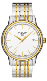 Tissot T Classic Carson Quartz White Dial Two Tone Steel Strap Watch for Men - T085.410.22.011.00