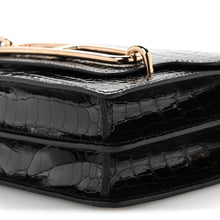 Load image into Gallery viewer, Shiny Alligator Mini Sac Roulis Black