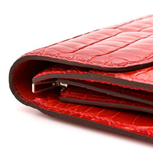 Load image into Gallery viewer, Shiny Alligator Constance Short Wallet Geranium