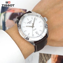 Load image into Gallery viewer, Tissot PR 100 Sport Silver Dial Brown Leather Strap Watch For Men - T101.610.16.031.00