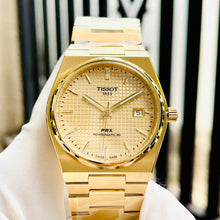 Load image into Gallery viewer, Tissot PRX Powermatic 80 Gold Dial Gold Steel Strap Watch for Men - T137.407.33.021.00