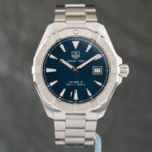 Load image into Gallery viewer, Tag Heuer Aquaracer Automatic Blue Dial Silver Steel Strap Watch for Men - WAY2112.BA0928