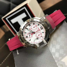Load image into Gallery viewer, Tissot T Race Chronograph White Dial Pink Rubber Strap Watch for Women - T048.217.17.017.01