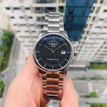 Load image into Gallery viewer, Tissot Luxury Powermatic 80 Black Dial Silver Steel Strap Watch for Men - T086.407.11.201.02