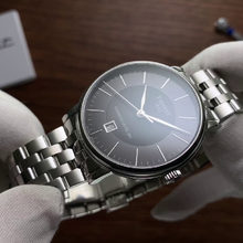 Load image into Gallery viewer, Tissot T Classic Carson Premium Powermatic 80 Black Dial Silver Steel Strap Watch For Men - T122.407.11.051.00