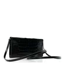 Load image into Gallery viewer, Shiny Alligator Kelly Wallet To Go Black