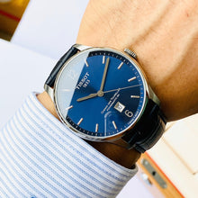 Load image into Gallery viewer, Tissot Chemin Des Tourelles Powermatic 80 Blue Dial Blue Leather Strap Watch for Men - T099.407.16.047.00