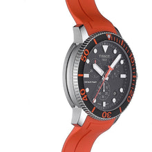 Load image into Gallery viewer, Tissot Seastar 1000 Chronograph Black Dial Orange Rubber Strap Watch For Men - T120.417.17.051.01