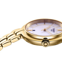Load image into Gallery viewer, Tissot Flamingo Mother of Pearl White Dial Gold Steel Strap Watch For Women - T094.210.33.111.00